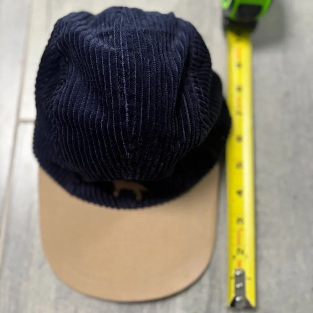 Kitestrings Corduroy Embroidered Dog Cotton Baseball Cap Hat Navy Size Small